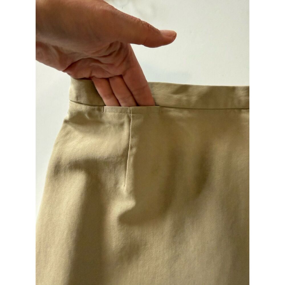 Banana Republic Y2K Khaki 100% Silk Short Mini Skirt Academia Preppy Casual Sz 6 - Picture 2 of 14